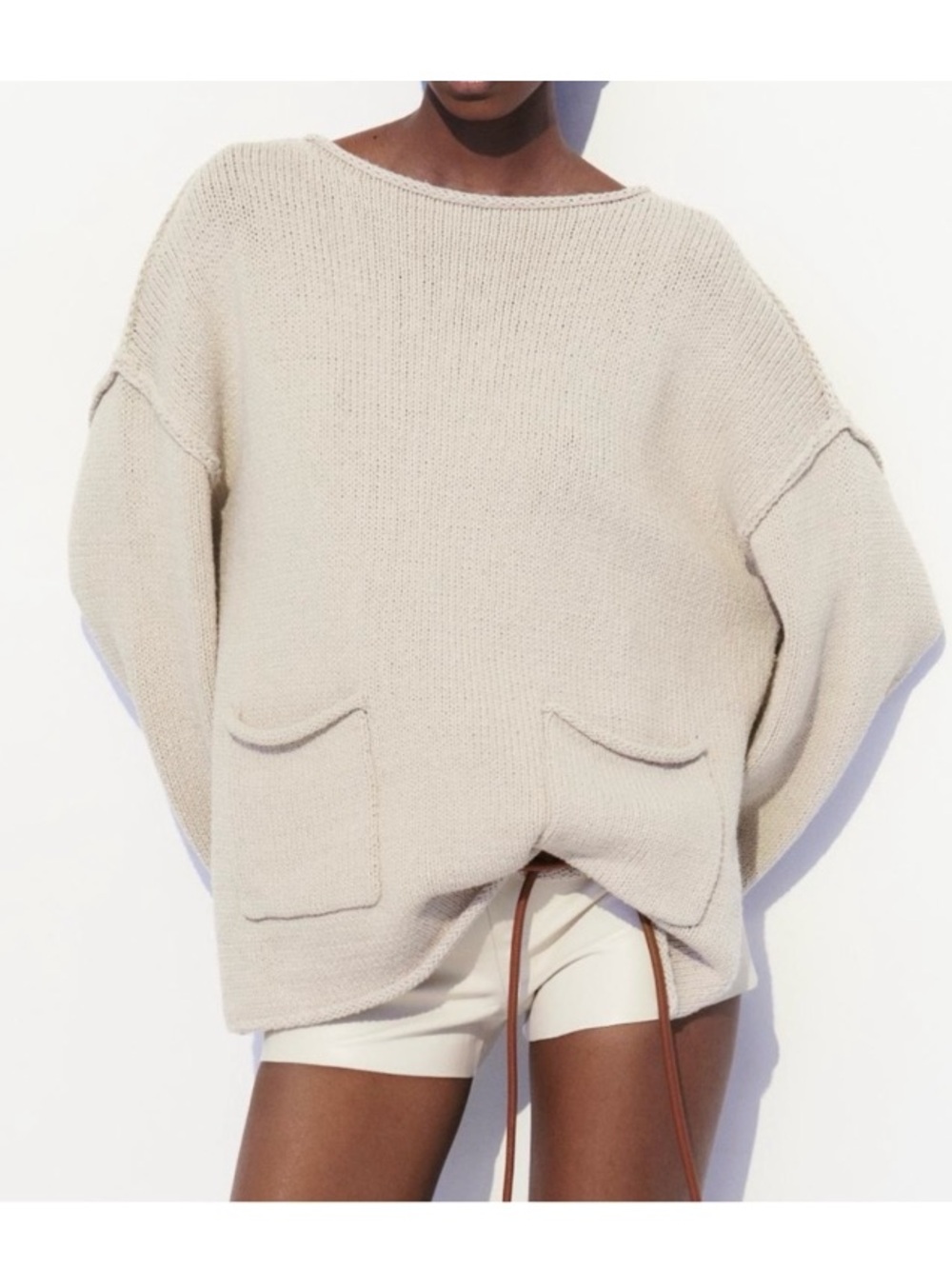 Zara Oversized Rolled Edge Sweater